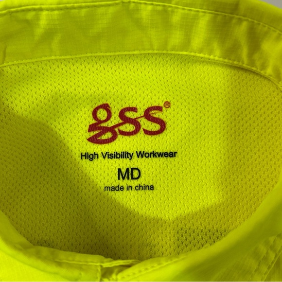 GSS High Visibility Workwear Shirt Unisex Women Medium Pockets Roll Up Buttons - Picture 5 of 10
